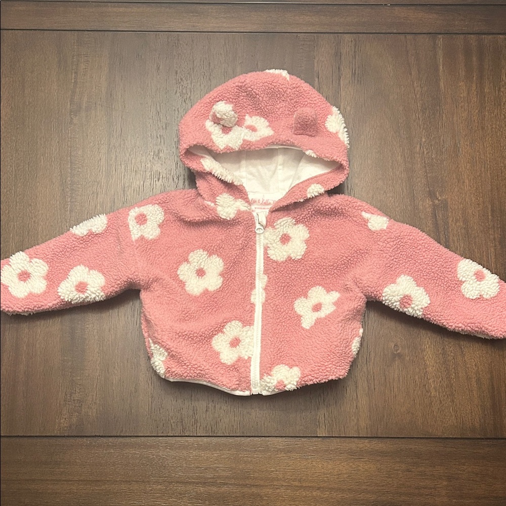 Pink Floral Hooded Baby Jacket